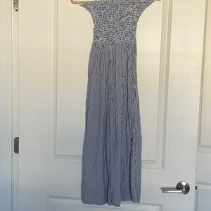 Blue Striped Maxi Dress